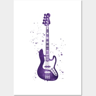 J-Style Bass Guitar Universe Texture Posters and Art